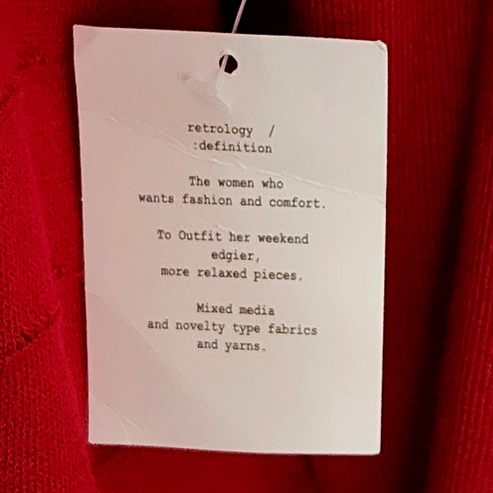 Retrology Long Sleeve Turtleneck Sweater Red Size XL - Picture 12 of 14